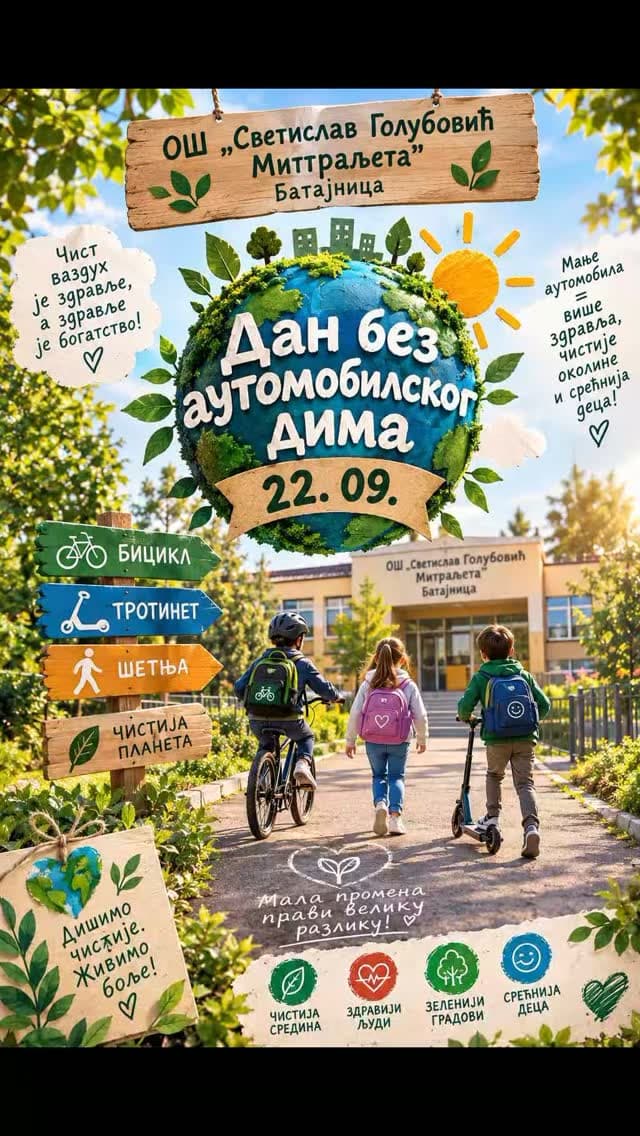 Dan bez automobilskog dima u OŠ „Svetislav Golubović Mitraljeta"