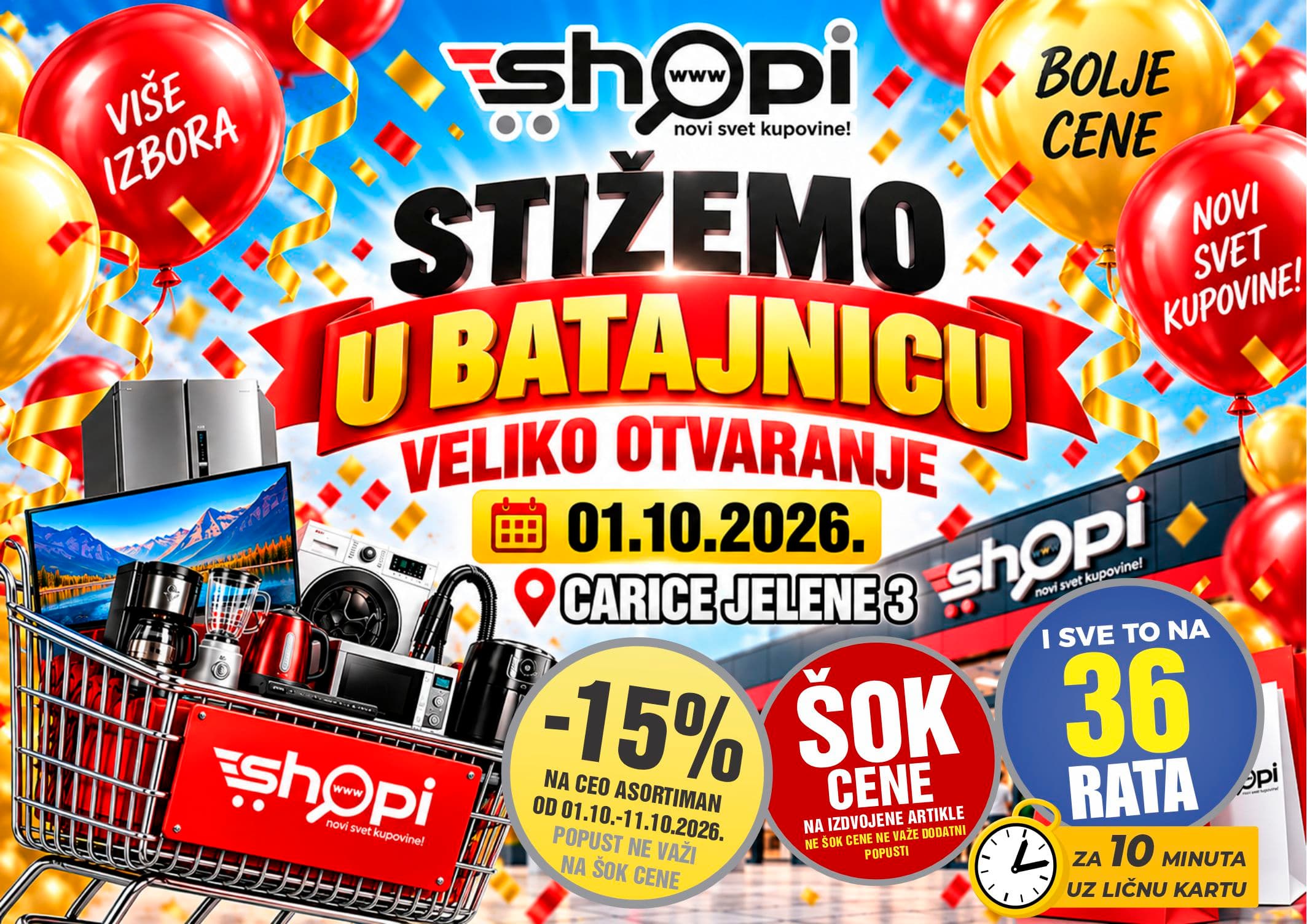 Shopi stiže u Batajnicu – otvaranje 1. oktobra uz popuste i posebne ponude