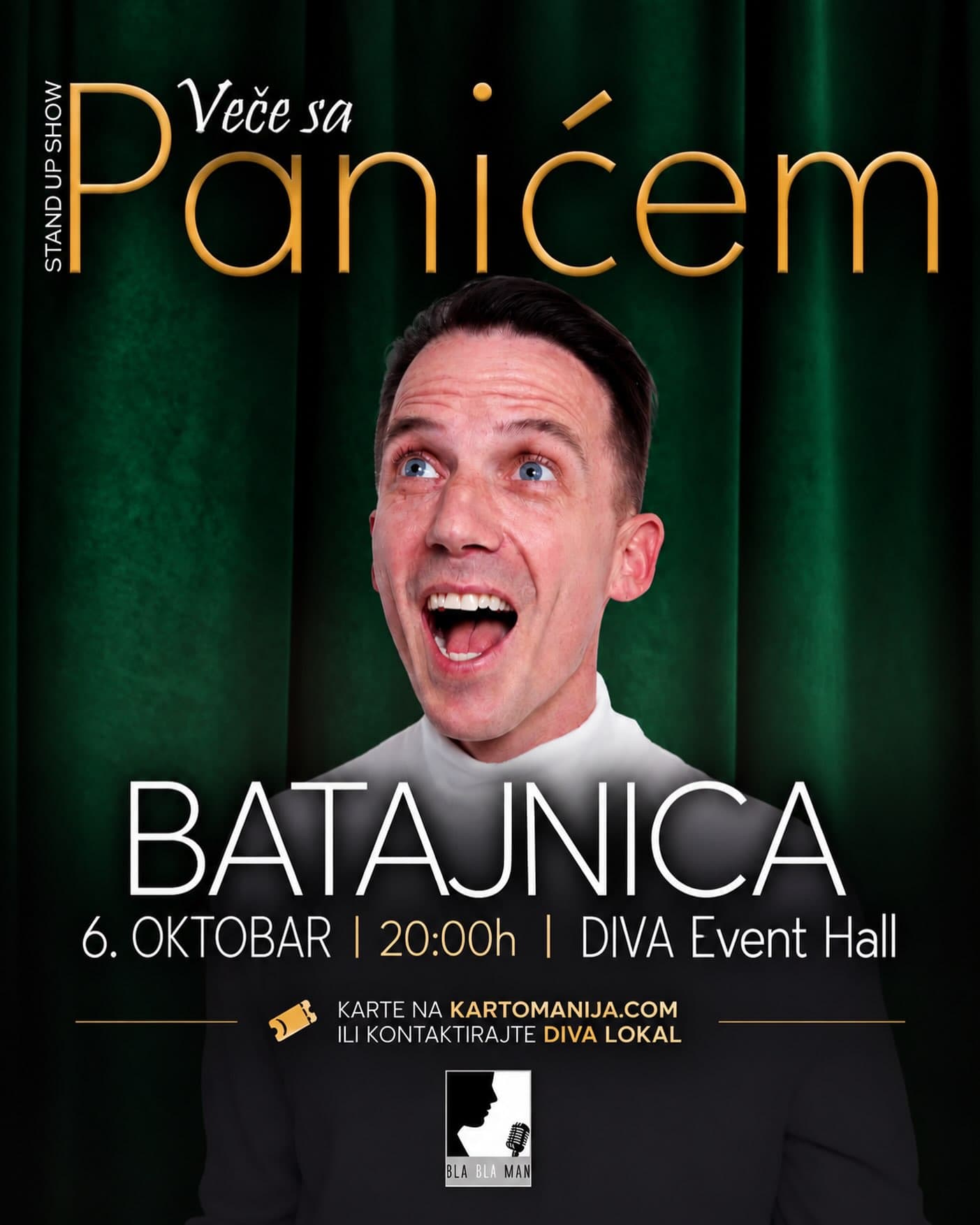 Veče sa Panićem ponovo u Batajnici – stand up 6. oktobra u DIVA Event Hall-u